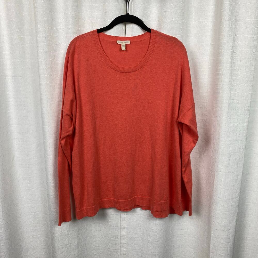 Eileen Fisher Coral Cotton&Cashmere Sweater Sz.L